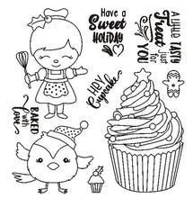 Ice Cream Girl  Transparent Clear Silicone Stamp/Seal for DIY scrapbooking/photo album Decorative clear stamp W1180 2024 - buy cheap
