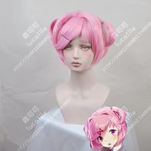 Game DDLC Doki Doki Literature Club Natsuki Pink Short Wig Cosplay Costume Women Heat Resistant Synthetic Hair Party Wigs 2024 - buy cheap