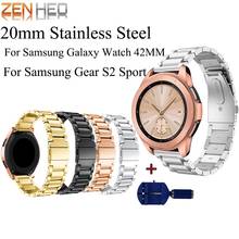Роскошный ремешок из нержавеющей стали 20 мм для Samsung Galaxy Watch 42 мм металлический ремешок для Samsung Galaxy Watch 42 мм браслет 2024 - купить недорого