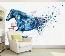 Papel de parede 3d personalizado com foto fantasia cavalo borboleta fundo 3d mural de parede para sala de estar decoração de casa 2024 - compre barato