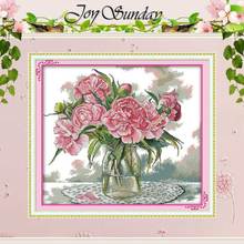 Peony painting counted Cross Stitch 11CT 14CT Cross Stitch Set Wholesale DIY flower Cross-stitch Kit Embroidery Needlework 2024 - buy cheap