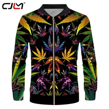 Куртка CJLM в стиле Харадзюку Мужская, пальто с забавным 3D цветочным принтом и листьями, верхняя одежда с длинным рукавом, спортивные костюмы 6XL 2024 - купить недорого