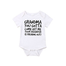 Focusnorm Infant Baby Unisex Boy Girl Romper Print Letter Short Sleeve Jumpsuit Romper Cotton Outfit Clothes 2024 - buy cheap