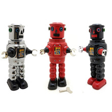 Vintage Retro Mechanical ROBY Robot Tin toy Classic Clockwork Wind Up Collection Tin Toy For Adult Kids Collectible Gift 2024 - buy cheap