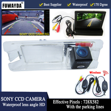 Cámara de aparcamiento retrovisor de coche impermeable de FUWAYDA con Monitor LCD TFT de 4,3 pulgadas para Nissan March Renault Logan Sandero HD 2024 - compra barato