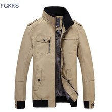 FGKKS брендовая мужская повседневная куртка модная армейская куртка мужские пальто Новая Осенняя приталенная мужская верхняя одежда куртки пальто 2024 - купить недорого