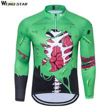 WEIMOSTAR Brand Long Sleeve Men Cycling Jersey Top Green MTB Bike Jersey Wear Bicycle Cycling Clothing Ropa De Ciclismo Lungs 2024 - buy cheap