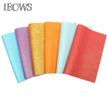 IBOWS 22*30cm Shiny Fine Glitte Synthetic Leather Fabric for DIY Bag Shoes Accessories Fabric Handmade Hair Bows Craft Material 2024 - buy cheap