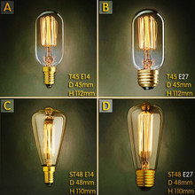 Лампа Эдисона в стиле ретро, E27, 40 Вт, 2 шт. 2024 - купить недорого