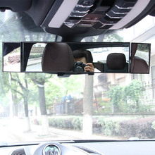 Автомобильное широкоугольное выпуклое зеркало заднего вида, зажим для отражателя салона, трехскладное Панорамное зеркало XR657 2024 - купить недорого