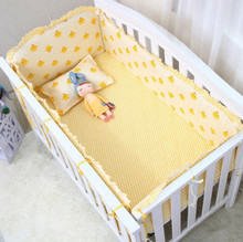 Promotion! 6/7PCS Cotton Curtain Crib Bumper Baby Cot Sets Baby Bed Bumper ,120*60/120*70cm 2024 - buy cheap