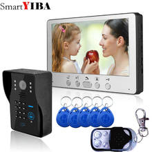 Видеодомофон SmartYIBA, проводной дверной звонок 7 дюймов, монитор, домофон с радиочастотной идентификацией, камера доступа для домашней безопасности 2024 - купить недорого