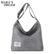 Mara's Dream Canvas Women Handbags Large Capacity Female Totes Hobos Solid Shoulder Bag Vintage Women Crossbody Bags Bolsas Bags 2024 - buy cheap