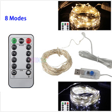 Christmas LED String Light 5M 10M 50/100 LEDs Silver Wire Fairy Garland Waterproof With 8 Modes Remote Battery/USB Powered 2024 - buy cheap