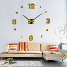 2018 nuevo 3D decoración del hogar del reloj de pared grande Reloj de pared del espejo del diseño moderno Relojes de pared de gran tamaño diy wall sticker único DA401 2024 - compra barato