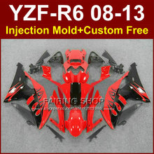 Red black custom fairings for YAMAHA 2008 2009 2011 2013 YZF-R6 Injection mold bodyworks YZF R6 08-13 aftermarket YZF1000 R6 2024 - buy cheap