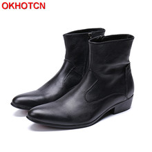 Generous Vintage Man Boots Plus Size 47 Simple Rome Mens Black Boots Genuine Cow Leather Winter Snow Boots Men Solid Ankle Boots 2024 - buy cheap