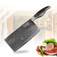 Sunnecko 7 "polegadas faca cutelo facas de cozinha ferramentas de corte japonês damasco vg10 aço lâmina afiada pakka punho madeira 2024 - compre barato
