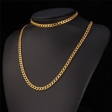 Collare 316L Stainless Steel Set For Men Jewelry Wholesale Gold/Silver Color Cuban Link Chain Necklace Bracelet Jewelry Set S412 2024 - buy cheap