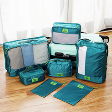 Organizador de bagagem de nylon com 7 lâmpadas, bolsa portátil para viagem, organizador para organizar roupas em mala 2024 - compre barato