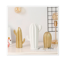 1PC Nordic Resin Cactus Home Decoration Simulated Lifelike White Golden Resin Craft Ornament Photography Props Home Decor JL 237 2024 - buy cheap