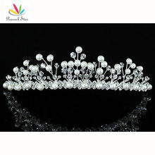 Peacock Star Bridesmaid Bridal Wedding Party Quality Simulated Pearl Tiara use Austrian Crystal CT1427 2024 - buy cheap