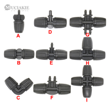 Muciakie 1 pc 3/8 'connector (8/11mm) porca de bloqueio jardim conector de água para 4/7mm barb igual cotovelo t cruz conector adaptador montagem 2024 - compre barato