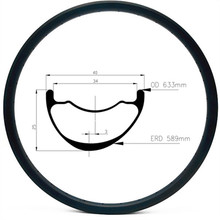 Graphene 29er carbon mtb rims disc tubeless AM 460g hookless 40x25mm Asymmetry carbon rim mtb disc bicycle rims 32/28 hole 2024 - buy cheap