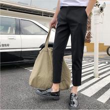 S-5xl Nine Pants Men Korean Slim Feet Pants Students Summer Solid Color Trousers Youth Casual Tide Pencil Pants Men Ankle Pants 2024 - buy cheap