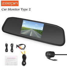 Zeepin 4.3 Polegada Monitor Do Carro Câmera de Visão Traseira Sistema de Estacionamento De Assistência de Estacionamento Auto Apoio de Visão Noturna À Prova D' Água NTSC PAL 2024 - compre barato