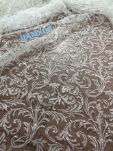 5 yards french net lace fabric with glued SH-112985 glitter on sale african tulle lace fabric for party dress 2024 - buy cheap