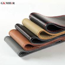 DIY Genuine Leather Car Steering Wheel Cover Soft 100% Cowhide Braid With Needles Thread 36 38 40 cm Steering Wheel Covers 2024 - buy cheap