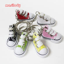 20pcs/Lot 3.5cm Mini Canvas Sneaker Shoes keychain Cute Gifts Shoe Keychain Tennis Sport Shoes Keyring Canvas Shoe Key Ring 2024 - buy cheap