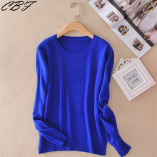 CBF Wholesale price winter ladies Knitted Cashmere Wool sweater tradition Circular collar Pure color Soft warmth Pullover 2024 - buy cheap