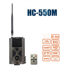 Hc550m trail camera hd 1080p 16mp gsm gprs mms 0.5S gatilho caça câmeras jogo visão noturna infravermelha foto armadilha 2024 - compre barato