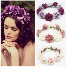 1PC Hot Spring Fashion Women Wedding Flower Wreath Crown Headband Big Flower Floral Garlands Hair band Hair Accessories 2024 - buy cheap