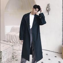 M-xxl Autumn And Winter New Korean Long Trench Coat Men's Long Section Over The Knee Windbreaker Trend Male Youth Loose Coat 2024 - buy cheap