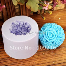 wholesale!!!New 3D Rose Ball(LZ0091)  Silicone Handmade Candle Mold Crafts DIY Mold 2024 - buy cheap