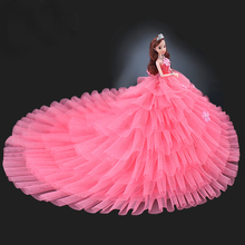 NK  Princess Doll Clothes Handmake Long Tail Wedding Dress Fashion Evening Party Outfit For Barbie Doll Accessories JJ 2024 - buy cheap
