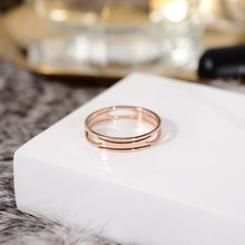 YUN RUO-anillo hueco Simple para mujer, joya de acero de titanio, Color oro rosa, regalo de cumpleaños y boda, novedad de 2021 2024 - compra barato