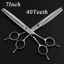 7 inch Professional pet scissors dog cat grooming hair scissors Barber Thinning shears 40 teeth 2024 - buy cheap