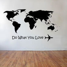 YOYOYU Wall Decal Do What Love  Airplane Wall Sticker Home Decoration Accessories Word Map Vinyl Art VIntage Poster YO036 2024 - buy cheap