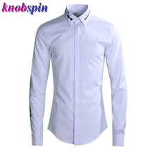 Camisa masculina de marca simples e de alta qualidade, 80% algodão, cor sólida, slim, casual, negócios, camisa masculina, manga comprida, plus size 2024 - compre barato