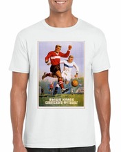 Camiseta de fútbol ruso para adultos, camisa informal con diseño de cuello redondo, cartel Vintage de fútbol, carteles rusos, 2019 2024 - compra barato