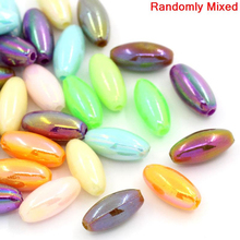 DoreenBeads 300PCs Mixed Colorful Oval Acrylic Spacer Beads,12x6mm(4/8"x2/8")(B21663), yiwu 2024 - buy cheap