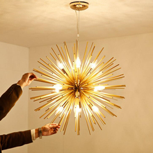 Nordic pós-moderna sala de estar quarto restaurante bola de ouro lustre iluminação arte dandelion led lustre lâmpada de iluminação led 2024 - compre barato