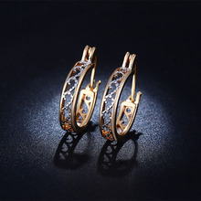 MISANANRYNE-pendientes de aro con circonita de cristal austriaco para mujer, joyería de moda, Color dorado, diseño hueco, redondos 2024 - compra barato