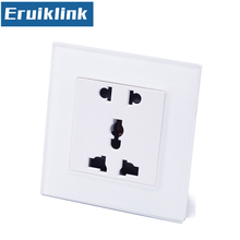 UK standard wall mounting hole socket AC 110-250V 10A US UK EU AU plug Tempered glass panel Wall Outlet 2024 - buy cheap