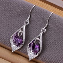 925 jewelry silver plated earring ,fashion jewelry For Women, Inlaid Purple Stone Shell Earrings /EJHPDSXX PCKXJEOS 2024 - buy cheap