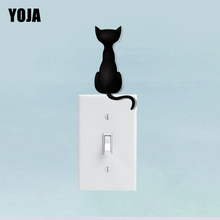 YOJA The Shadow  Of The Black Cat Wall Stickers Light Switch Decor Decals Art Mural Baby Nursery Room  8SS0005 2024 - buy cheap